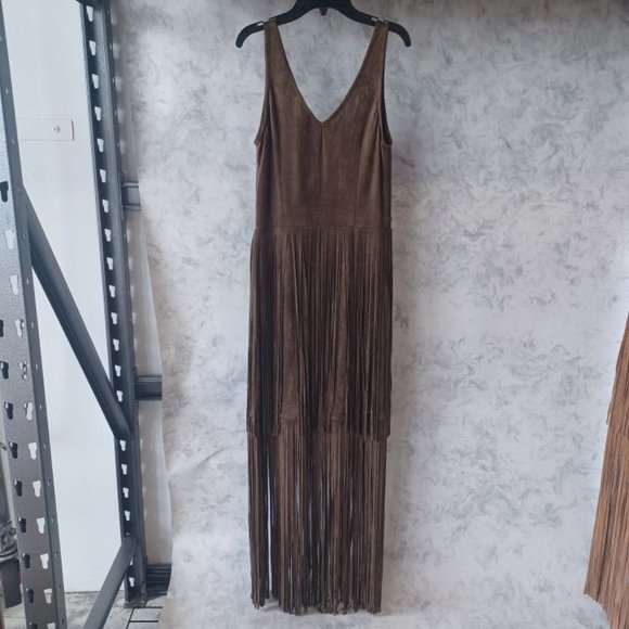 Bohemian Suede Fringe Dress - Picture 3 of 4